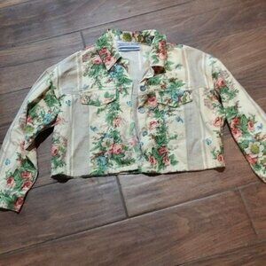 Kimchi Blue XS cotton floral cropped jacket